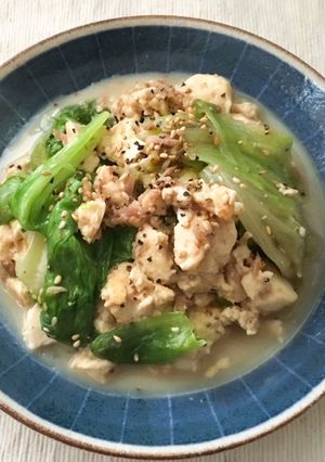 簡単ヘルシー☆豆腐チャンプル風無限レタス-レシピのメイン写真