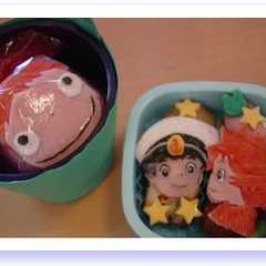 รูปของ キャラ弁☆簡単「ポニョと宗助の作り方♪」