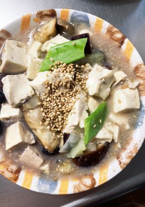 レンジ豚こまお節黒豆入り麻婆豆腐&茄子-レシピのメイン写真