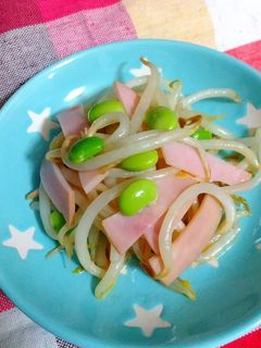 もやし・ハム・枝豆の中華和え-レシピのメイン写真