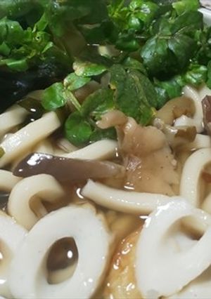 6種天然キノコとクレソンの超絶新春うどん-レシピのメイン写真