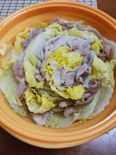 白菜と豚バラのレンチン蒸し煮-レシピのメイン写真