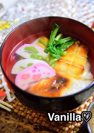 簡単白だしで透明お汁の上品華やかなお雑煮-レシピのメイン写真