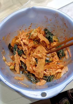 きゅうりと鶏むね肉のキムチマヨ和え-レシピのメイン写真