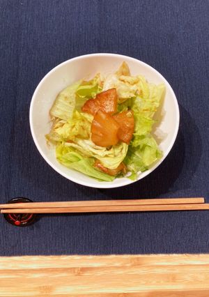 あたたかいパイナップルが乗ったレタス-レシピのメイン写真