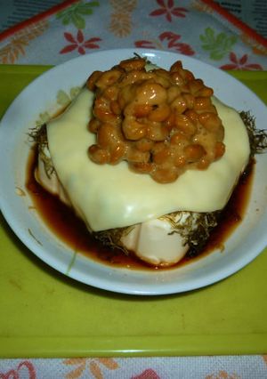 刻みめかぶ・チーズ・納豆載せの温奴-レシピのメイン写真