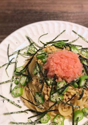 たらことおくらの納豆ソース-レシピのメイン写真