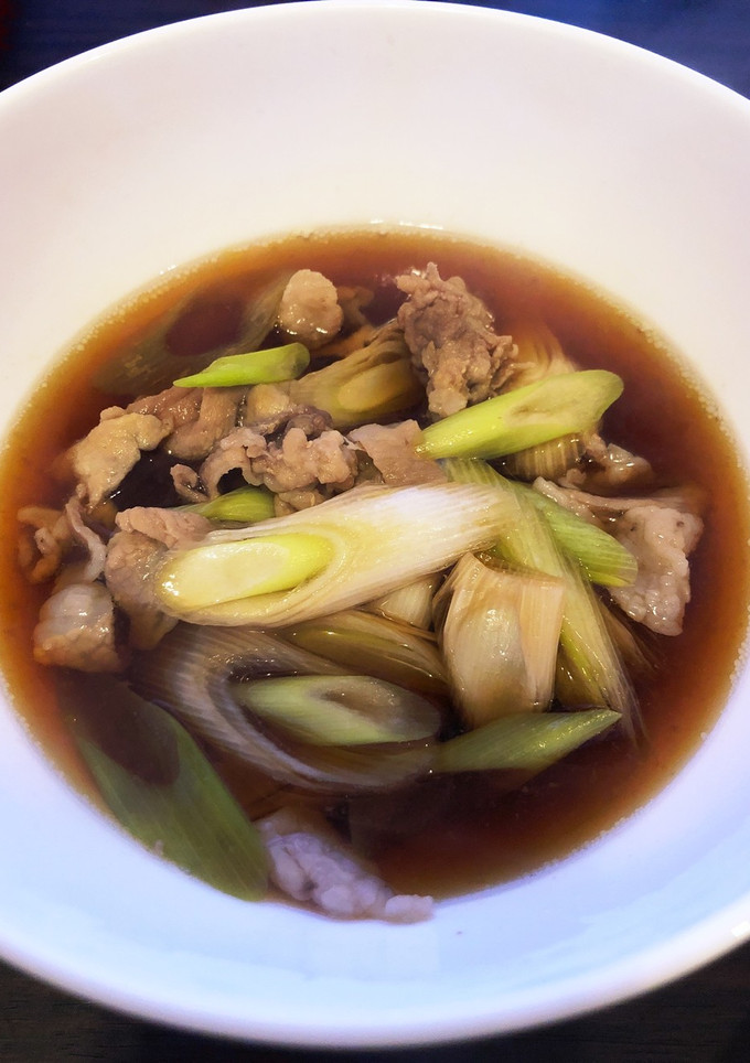 ねぎと豚肉で作る簡単つけそばのつけ汁-レシピのメイン写真