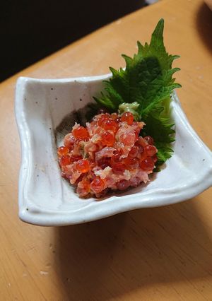 背徳の味、いくらとマグロ叩きの和え物-レシピのメイン写真