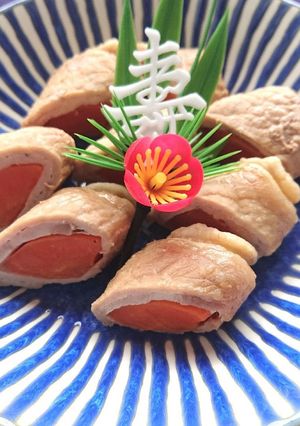 レンジで簡単人参だけの八幡巻きポン酢絡め-レシピのメイン写真