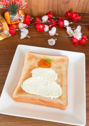 謹賀新年!かがみもちトースト-レシピのメイン写真