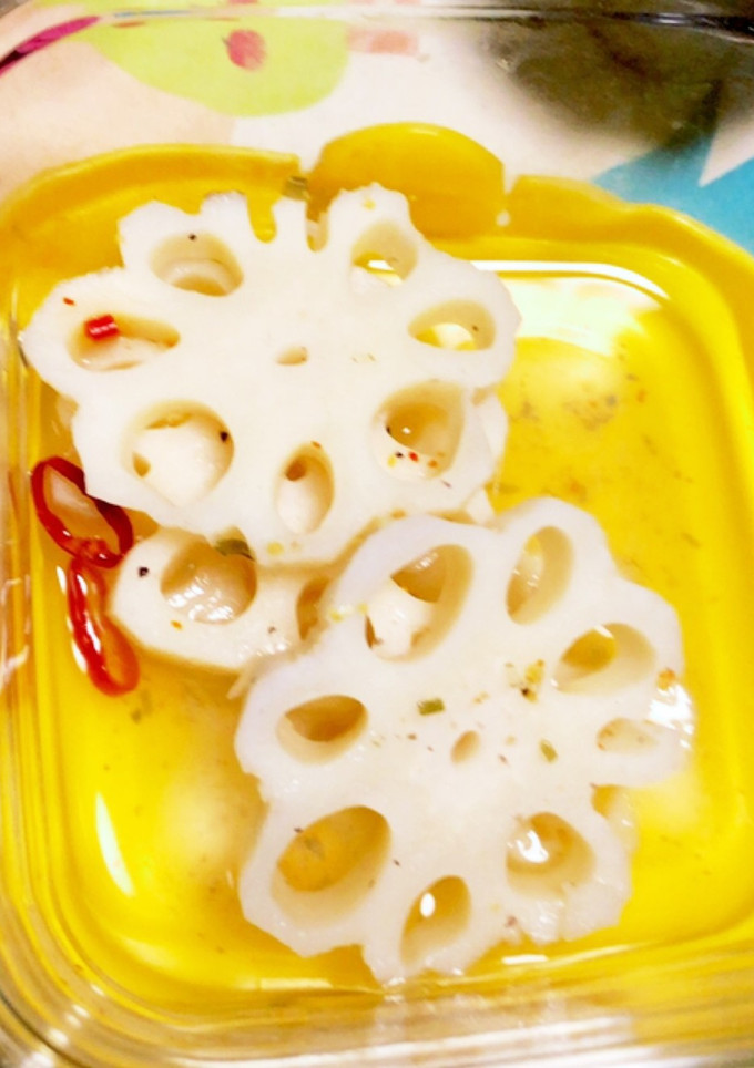 蓮根の花斬り　お節料理に-レシピのメイン写真