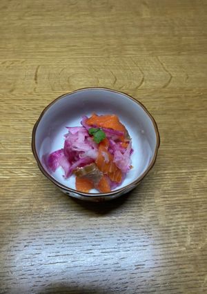おせち、赤大根とスモークサーモンマリネ風-レシピのメイン写真