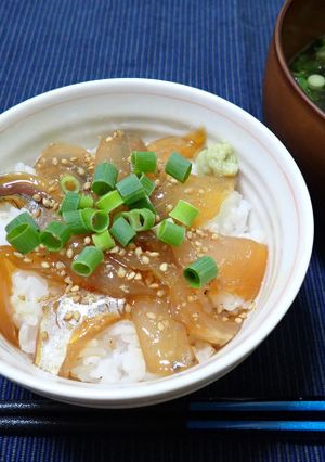 ダツの漬け丼-レシピのメイン写真