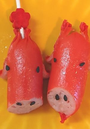 丑年のナリキリあかべこソーセー人-レシピのメイン写真