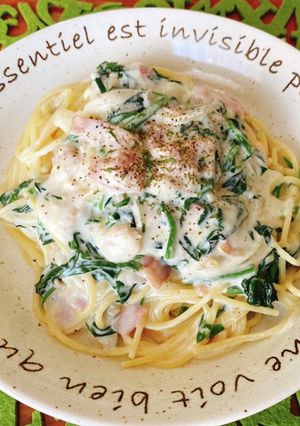 ☆ほうれん草とベーコンのクリームパスタ☆-レシピのメイン写真
