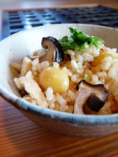 焼き椎茸とぎんなんの玄米ご飯-レシピのメイン写真