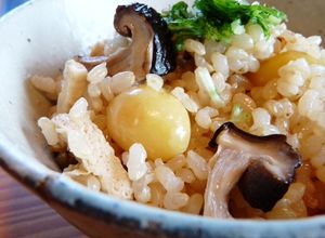 焼き椎茸とぎんなんの玄米ご飯-レシピのメイン写真