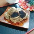 黒豆の煮汁リメイク☆信玄餅風わらび餅。
