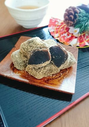 黒豆の煮汁リメイク☆信玄餅風わらび餅。-レシピのメイン写真