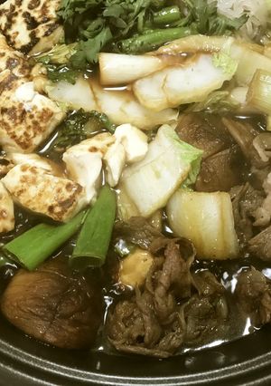 「こっち」のすき焼き・焼き豆腐準備から-レシピのメイン写真