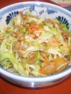 千切りキャベツのキムチ納豆和え-レシピのメイン写真