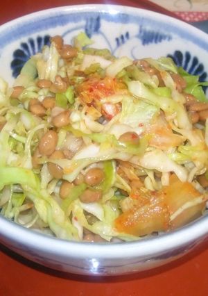 千切りキャベツのキムチ納豆和え-レシピのメイン写真