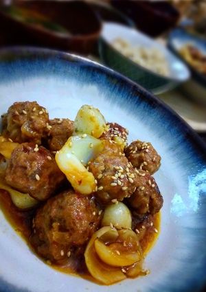 サクッと！肉団子とユリ根の黒甘酢あんかけ-レシピのメイン写真