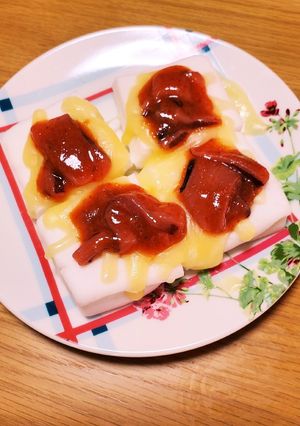 レンジで簡単☆はんぺんチーズの塩から乗せ-レシピのメイン写真