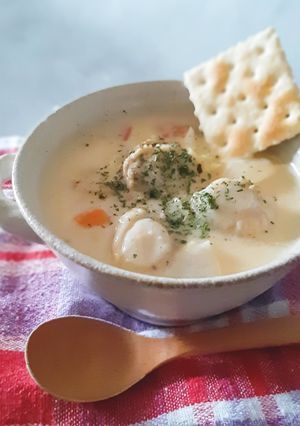 ほっこり♡ホタテ缶のチャウダースープ-レシピのメイン写真