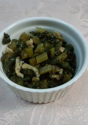 油揚げと大根の葉の炊いたん-レシピのメイン写真