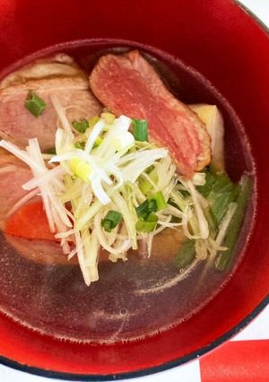 鴨とネギのお雑煮♪-レシピのメイン写真