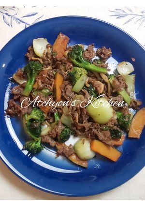 簡単！揚げカボチャ入り牛肉野菜炒め-レシピのメイン写真
