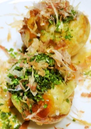 お好み焼き粉で　カリトロ　たこ焼き　-レシピのメイン写真
