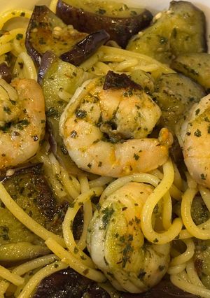 えびとなすの冷製とうもろこし麺-レシピのメイン写真