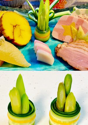 お正月にアスパラで門松はいかが？-レシピのメイン写真