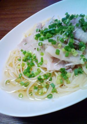 けっこう簡単★和風で豚肉のスープパスタ-レシピのメイン写真