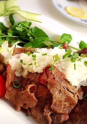 和牛薄切り肉のおろしステーキ風-レシピのメイン写真
