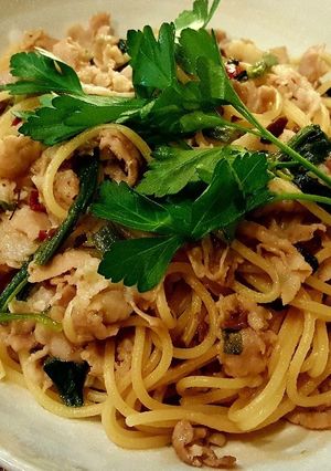 豚肉とほうれん草のペペロンチーノ。-レシピのメイン写真