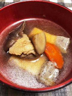 筑前煮リメイク☆美味しいお雑煮に!-レシピのメイン写真