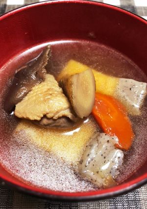筑前煮リメイク☆美味しいお雑煮に！-レシピのメイン写真