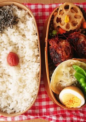お弁当★袋に全て入れて★煮込みハンバーグ-レシピのメイン写真