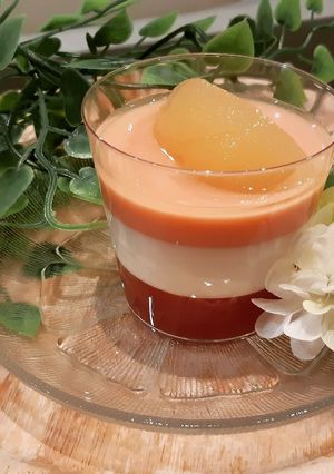 野菜ジュースとヨーグルトの3層ゼリー-レシピのメイン写真
