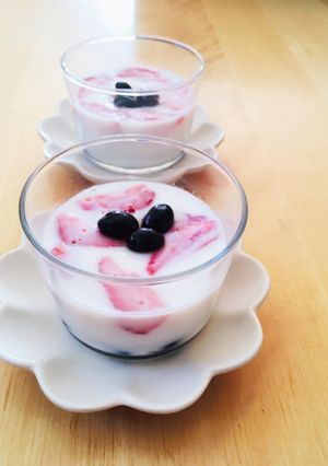 5分でできる！黒豆と苺の牛乳寒天-レシピのメイン写真