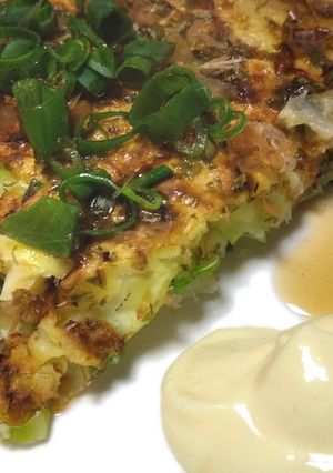 だし汁で食べるヘルシーお好み焼き-レシピのメイン写真