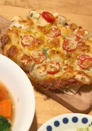 お餅リメイク！納豆とネギの餅ピザ-レシピのメイン写真