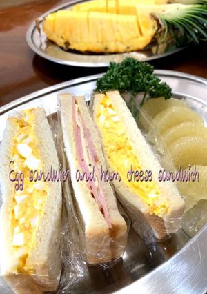 茹で卵とハム&チーズのサンドイッチ-レシピのメイン写真