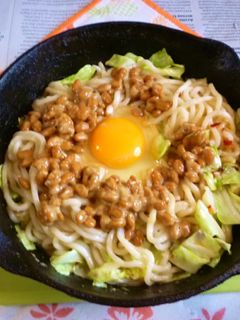 月見納豆の焼きうどんVer.2-レシピのメイン写真