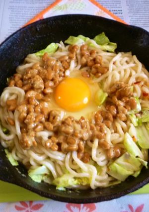 月見納豆の焼きうどんVer.2-レシピのメイン写真