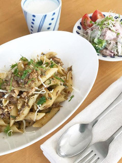 サバのガーリックペンネ バター醤油風味-レシピのメイン写真